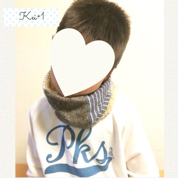 兒童拼布圍脖保暖器 KIDS54 第4張的照片