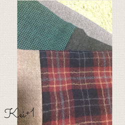 [再次上架]放鬆紗布的顏色羊毛發網綠×檢查組合 第5張的照片