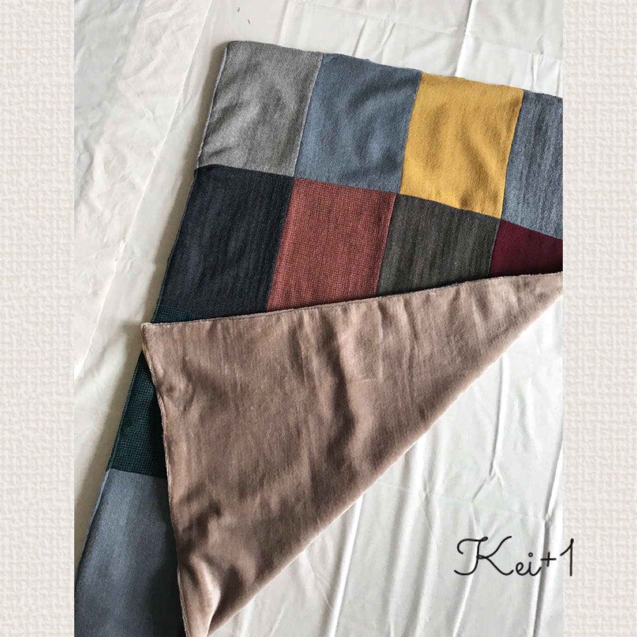 ウールガーゼ &フランネルボアリバーシブルブランケット