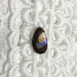 天然ボルダー（アイアン）オパールのタイピン&ブローチ3.06ct☆ 原石から磨いた１点もの１ 3枚目の画像