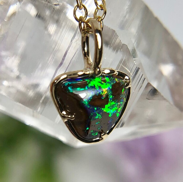 K10☆天然ボルダー（アイアン）オパールネックレス0.91ct 