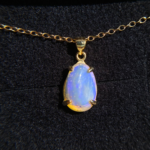 天然クリスタルオパール14kgfネックレス2.34ct☆オーストラリア  