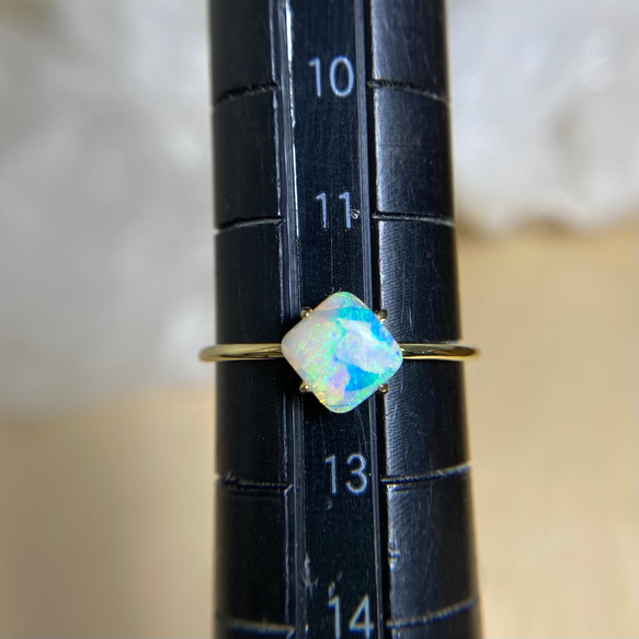 まい様専用！12号/天然オパールリング0.58ct/オーストラリア産原石から磨きました！ 5枚目の画像