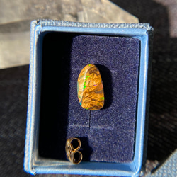 天然ボルダーオパール14kgf片耳ピアス☆オーストラリア・Yowah産原石から磨いた１点もの！ 8枚目の画像