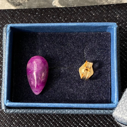 天然スギライト14kgf片耳ピアス☆南アフリカ産原石から磨いた１点もの 8枚目の画像