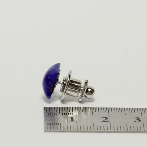 天然ラピスラズリタックブローチ3.40ct☆ 原石から磨きました 5枚目の画像