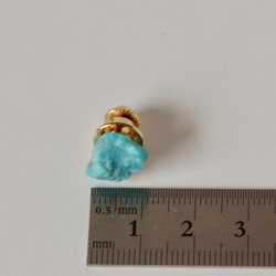 天然トルコ石(ターコイズ)原石タックブローチ2.94ct☆ 1点もの！ 5枚目の画像