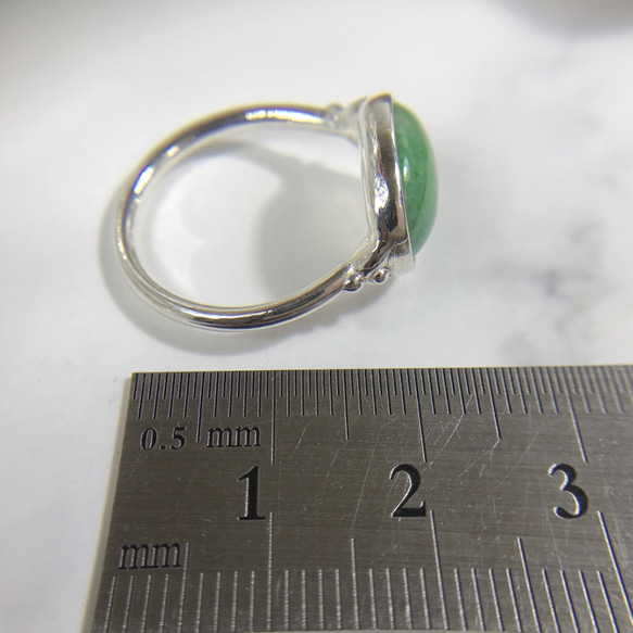 天然翡翠シルバーリング5.28ct （ミャンマー産）サイズオーダー☆原石から磨いた１点もの！ 10枚目の画像