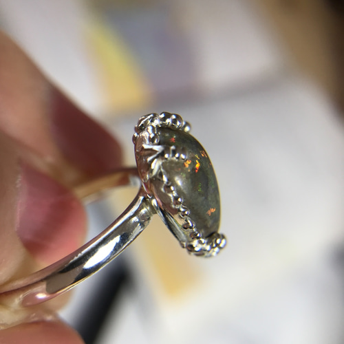 天然マトリックスオパール純銀リング3.19ct☆オーストラリア