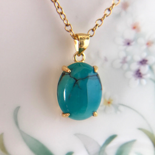 天然トルコ石(ターコイズ)ネックレス5.13ct☆ 中国産の原石 天然トルコ石(ターコイズ)ネックレス5.13ct☆ 中国産の原石