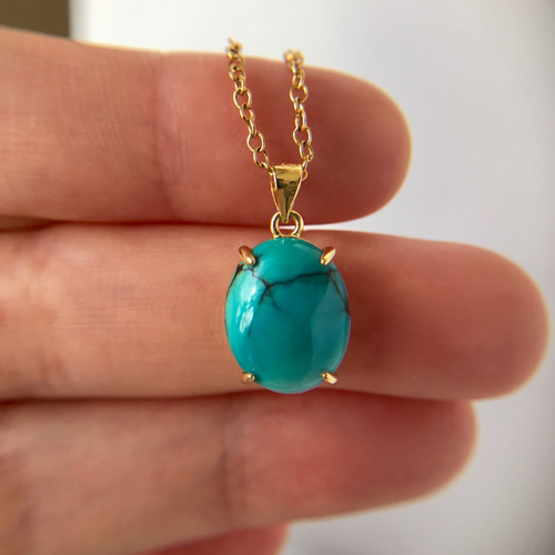 天然トルコ石(ターコイズ)ネックレス5.13ct☆ 中国産の原石 天然トルコ石(ターコイズ)ネックレス5.13ct☆ 中国産の原石