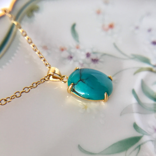 天然トルコ石(ターコイズ)ネックレス5.13ct☆ 中国産の原石 天然トルコ石(ターコイズ)ネックレス5.13ct☆ 中国産の原石