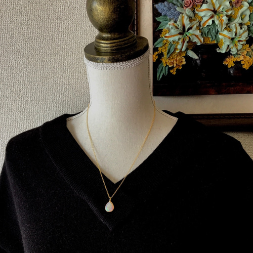 天然シェルオパールネックレス1.96ctオーストラリア・ミンタビー産原石