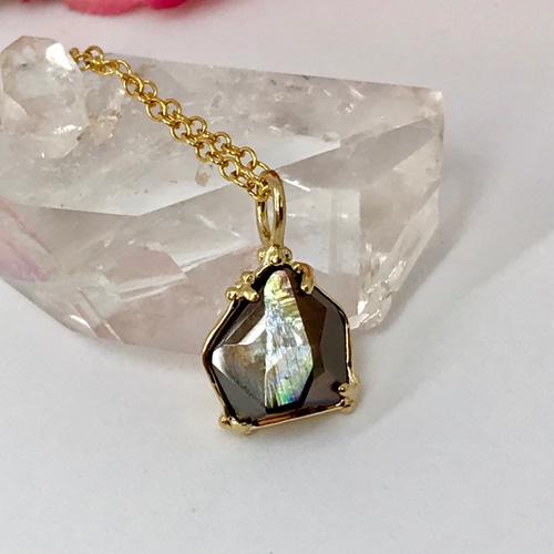 K18☆天然レインボーガーネットネックレス3.76ct☆奈良県吉野郡天川村