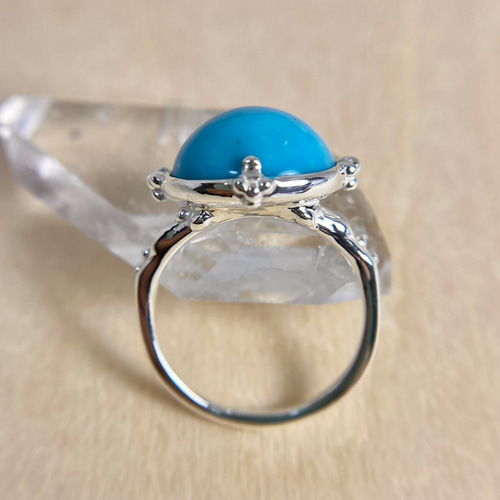 天然トルコ石(ターコイズ)シルバーリング6.91ct(スリーピング 天然トルコ石(ターコイズ)シルバーリング6.91ct(スリーピング