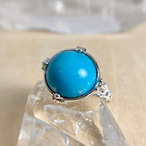 天然トルコ石(ターコイズ)シルバーリング6.91ct(スリーピング 天然トルコ石(ターコイズ)シルバーリング6.91ct(スリーピング