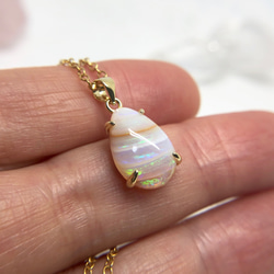 縞模様が可愛い！天然オパール14kgfネックレス2.87ct☆ 原石から磨いた１点もの！ 4枚目の画像