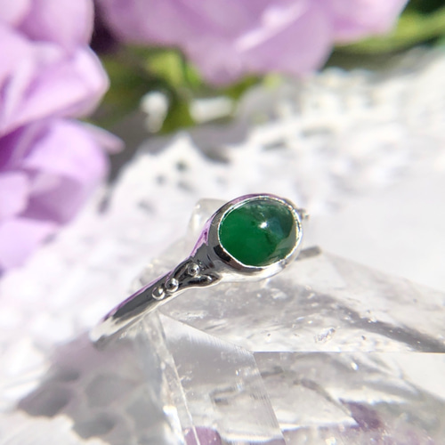15号｜天然翡翠シルバーリング1.38ct☆ミャンマーカチン産の原石