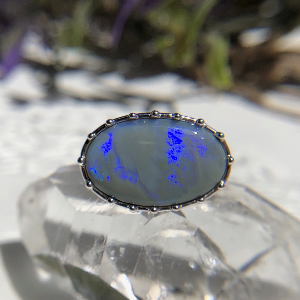 SALE！天然ブラックオパールシルバー製タイピン4.32ct☆オーストラリアライトニングリッジ産原石から磨いた１点もの！