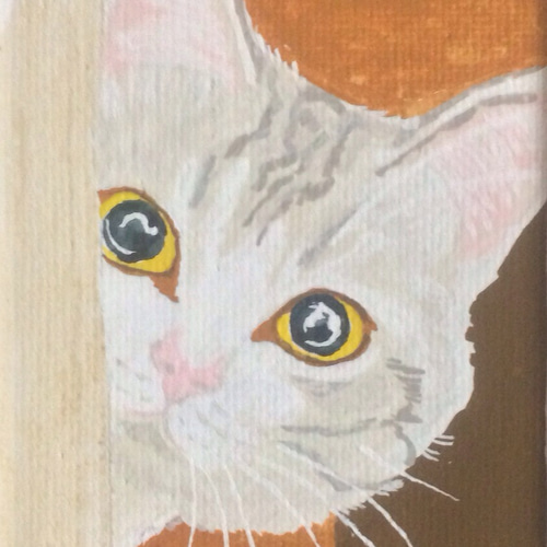 女の子と猫のアクリルガッシュ画1 猫のアクリルガッシュ画1 絵画 001roadstar 通販 1045326