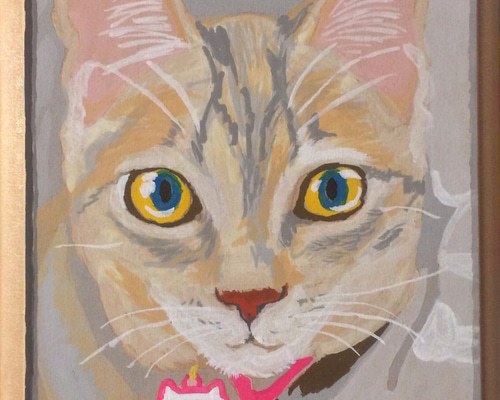 猫のアクリルガッシュ画2 絵画 001roadstar 通販 1050228