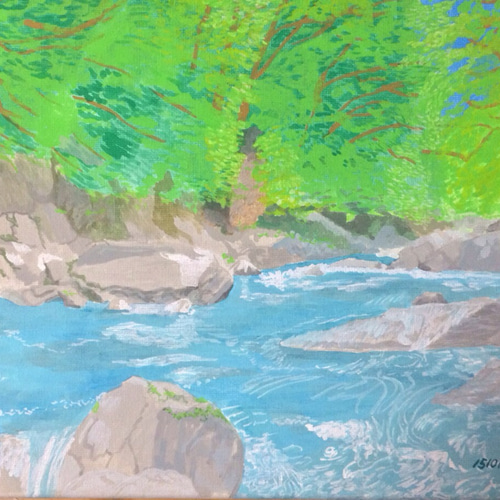 アクリルガッシュの風景画14 アクリルガッシュの風景画9 絵画 001roadstar 通販 2113082