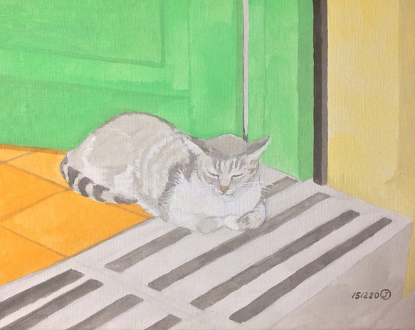 猫のアクリルガッシュ画5 絵画 001roadstar 通販｜Creema(クリーマ 
