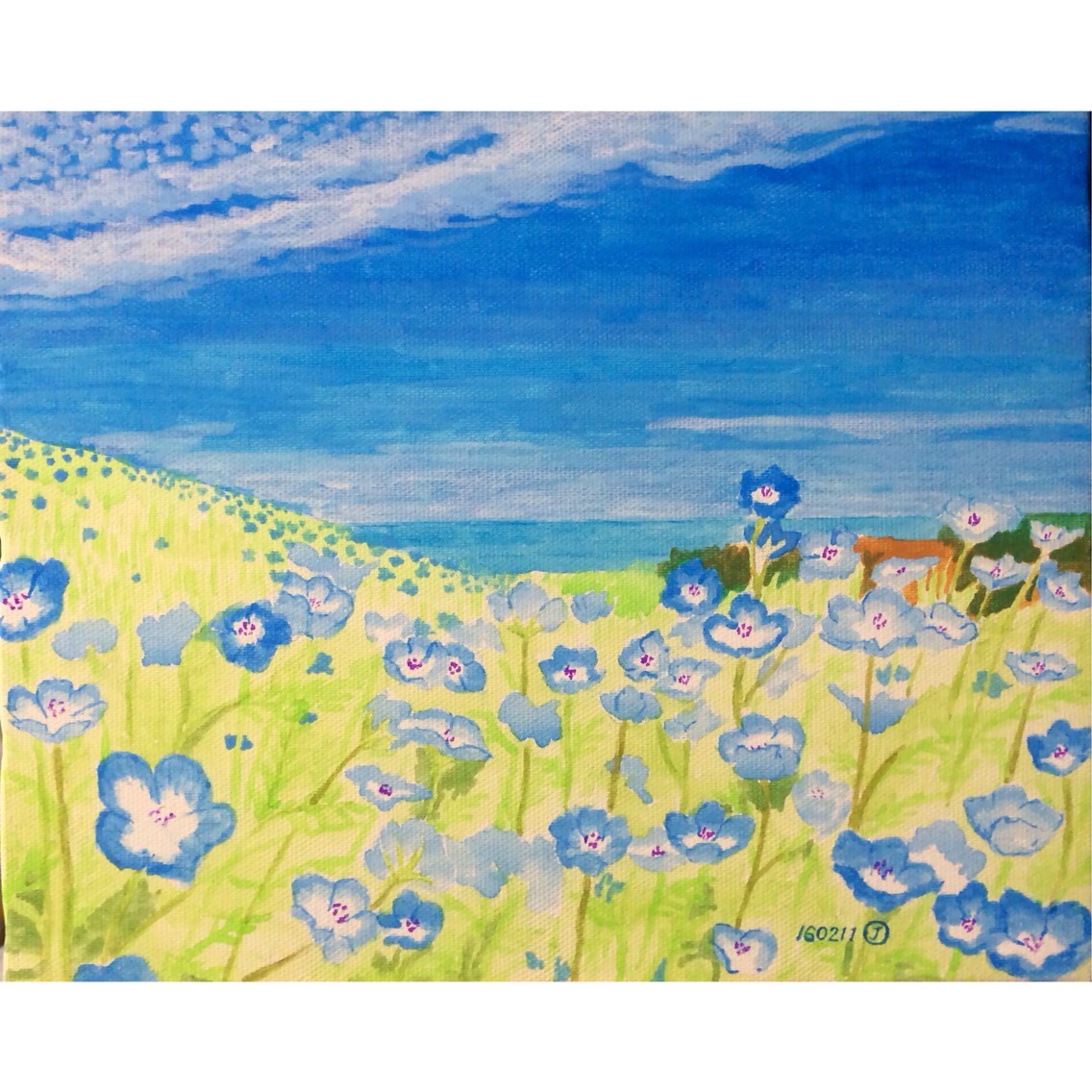 アクリルガッシュの風景画7 絵画 001roadstar 通販 1759939