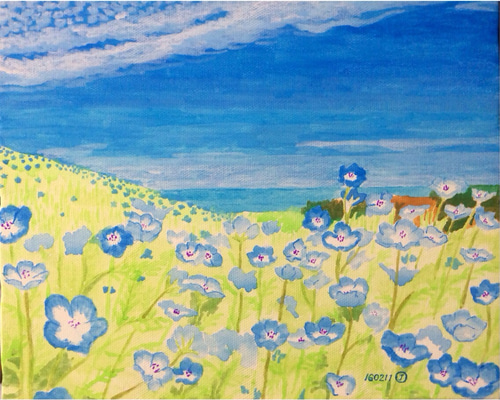 アクリルガッシュの風景画1