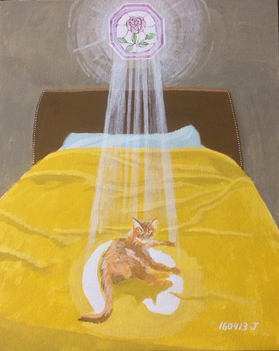 女の子と猫のアクリルガッシュ画1 猫のアクリルガッシュ画8 絵画 001roadstar 通販 2027159