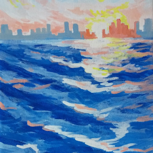 アクリルガッシュの風景画20 絵画 001roadstar 通販 7142124