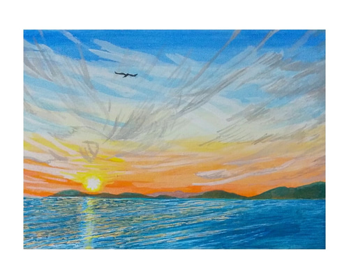 アクリルガッシュの風景画21 絵画 001roadstar 通販 7159321
