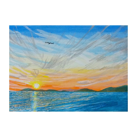アクリルガッシュの風景画21 絵画 001roadstar 通販 7159321
