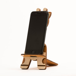Jiekeは、木材の携帯電話ホルダー携帯電話ホルダー─キリン/装飾/ビジネスカードホルダー/ギフト/ギフト/携帯電話アクセサリー 2枚目の画像
