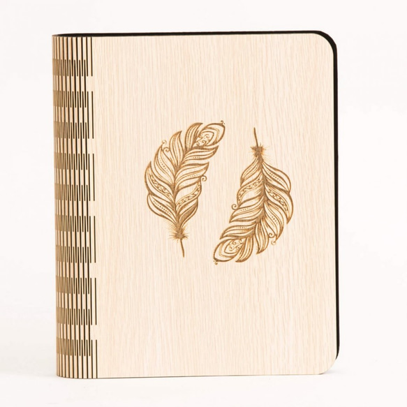 フェザーノートブック/文房具/ギフト/贈り物 - 木材式A5ノート[カスタム色やパターンJieke─1を置き換えます] 1枚目の画像