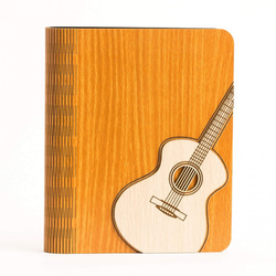 アコースティックギター（ベニヤ -   - 大）ノート/文具/ギフト/贈り物木材式A5ノート[カスタム色やパターンJieke─1 1枚目の画像