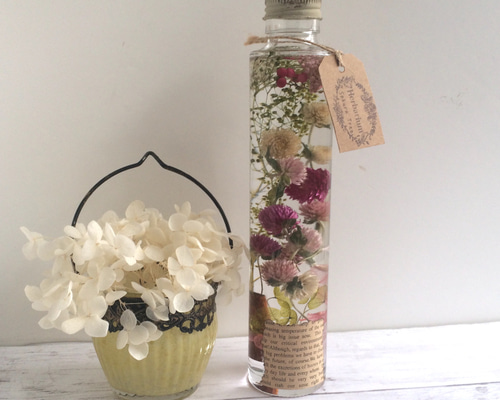 ♡ハーバリウム アンティーク調ボトル ミックスベリー♡ ハーバリウム