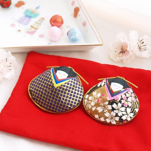 ひな祭り】はまぐりのお雛様 桜模様の着物のおひなさまたち その他人形