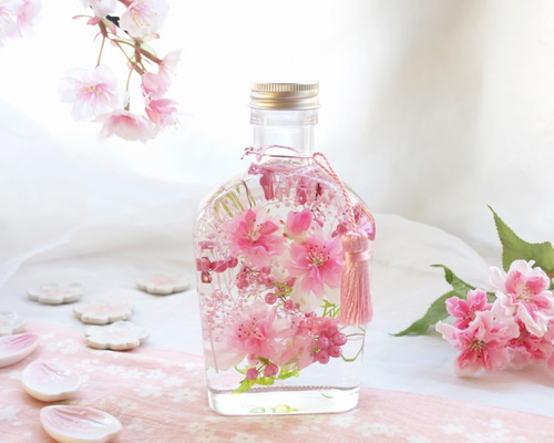 ◆ハーバリウム ＃171 桜満開.:*:・' 3日以内発送・母の日ギフト】桜ふわり ハーバリウム ハーバリウム