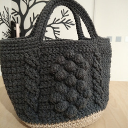 秋冬限定【受注製作】再…販✳ネイビー✳ポコポコ可愛い✳アラン模様