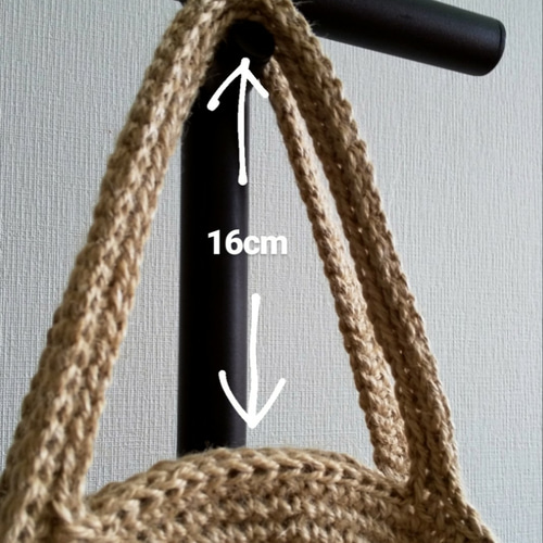 受注製作】再…販✳麻紐×サークルバッグ かごバッグ 直径約25cm かご 