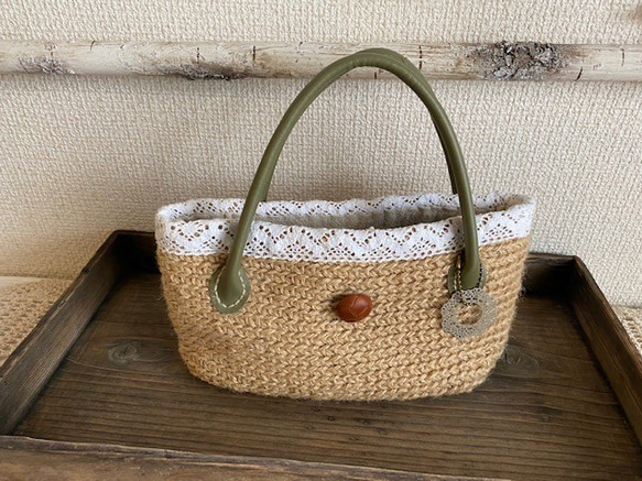 麻ひもスクエア・ミニ手提げBag ② 1枚目の画像