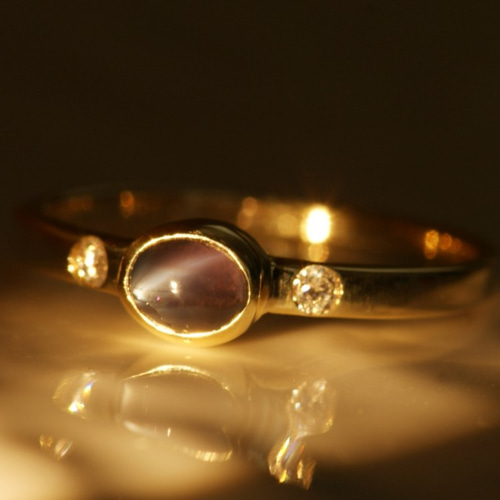 K10製 アレキサンドライトキャッツアイのリング 指輪・リング nanakiyo