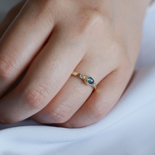 K10製 アレキサンドライトキャッツアイのリング 指輪・リング nanakiyo