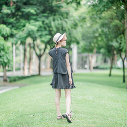 沐煦:雙層A-Line無袖小洋裝 第3張的照片