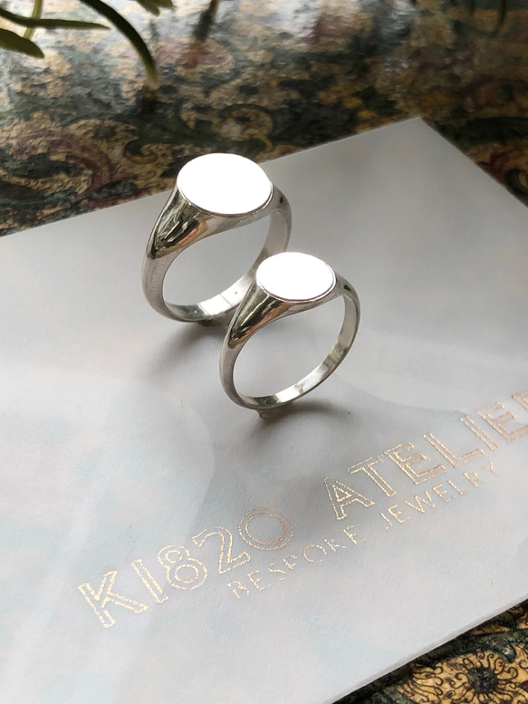 SV シグネット 結婚指輪 イニシャル マリッジ 婚約 ペアリング ベビーリング 出産記念 名入れ 3枚目の画像