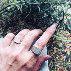 SV シグネット 結婚指輪 イニシャル マリッジ 婚約 ペアリング ベビーリング 出産記念 名入れ 1枚目の画像
