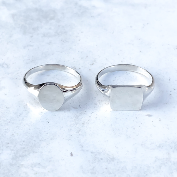[K18] シグネットリング フラワー 結婚指輪 イニシャル ペアリング 出産記念 ベビーリング 6枚目の画像