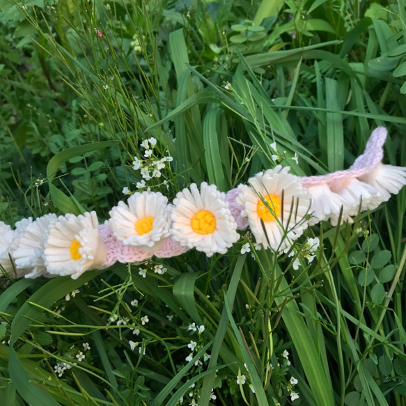 送料無料マーガレットFlower Baby Headband(赤ちゃん用ヘアバンド)/フェルト 3枚目の画像