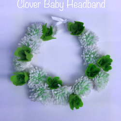 シロツメクサBaby Headband(赤ちゃん用ヘアバンド) 3枚目の画像